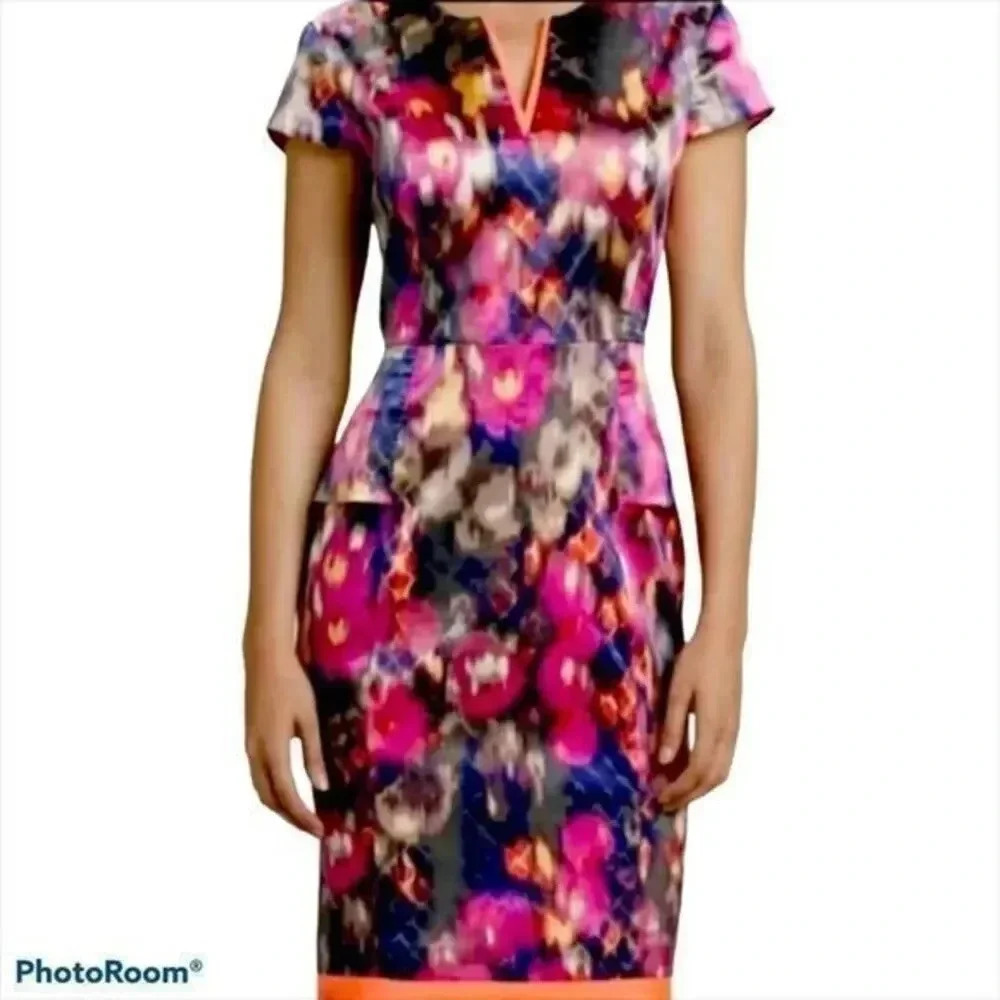 T Tahari cap sleeve shirt dress